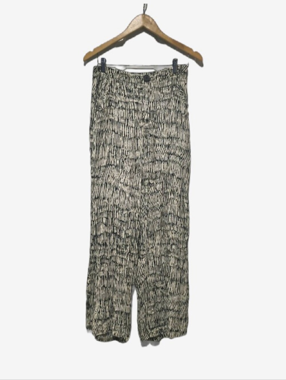 12th Tribe Zebra Print High Waisted Wide Leg Flowy Palazzo Pants